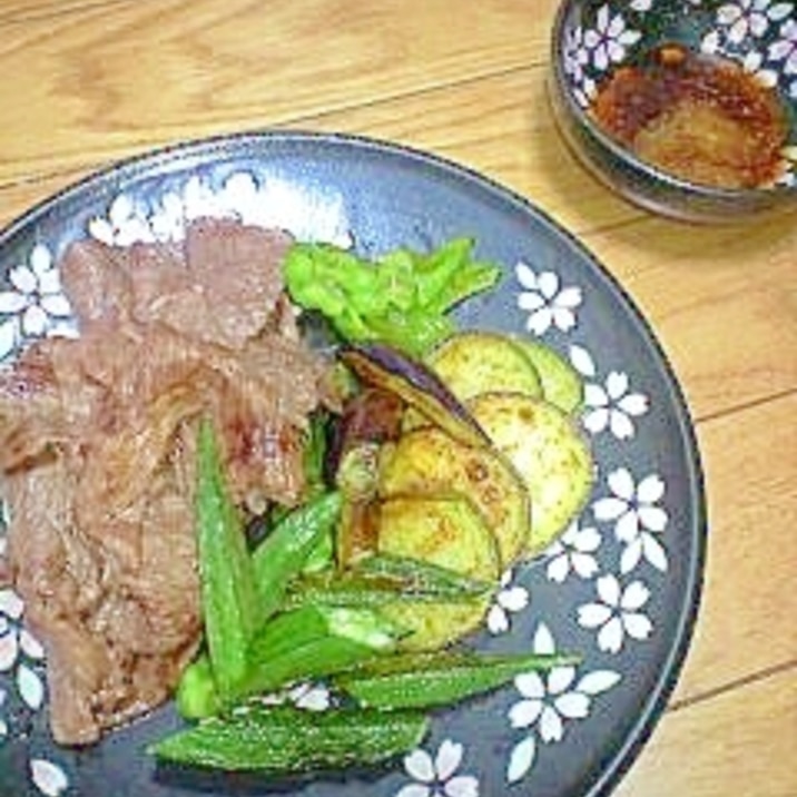 夏野菜の焼きしゃぶ